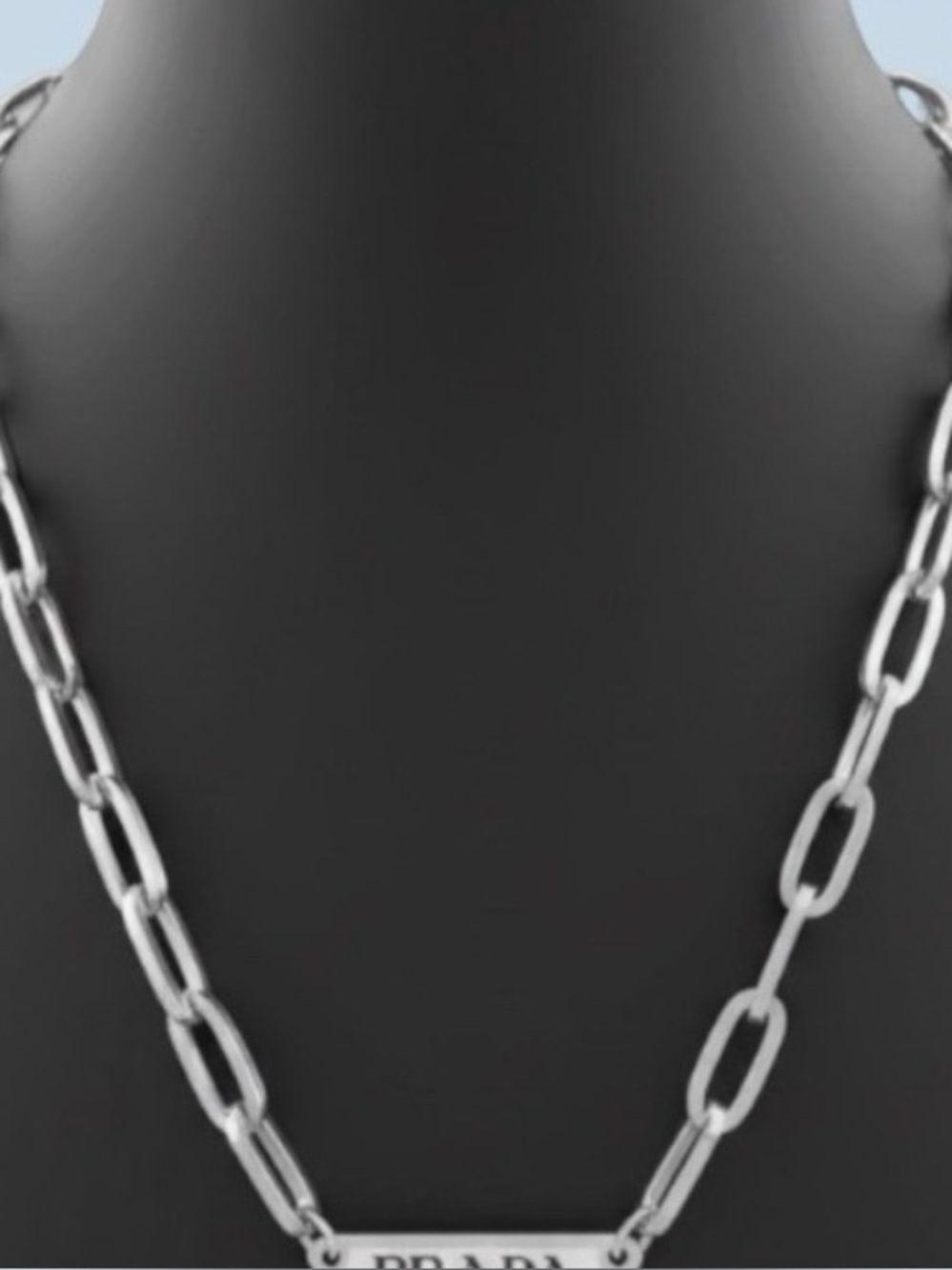 White and Silver Triangle Logo Necklace